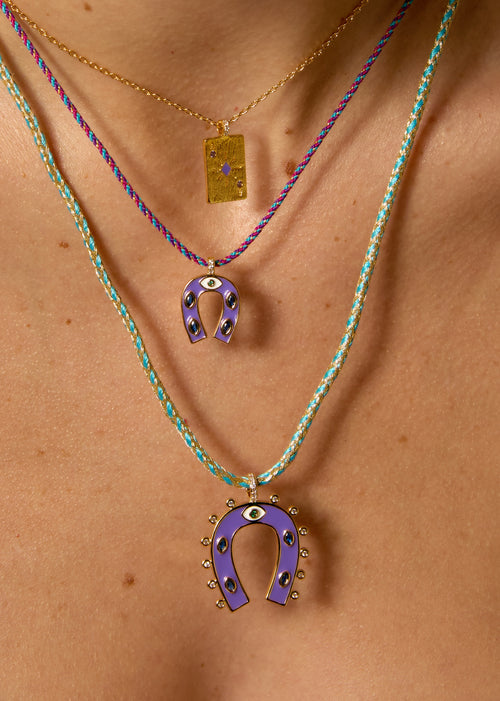 PURPLE MINI  HORSESHOE NECKLACE