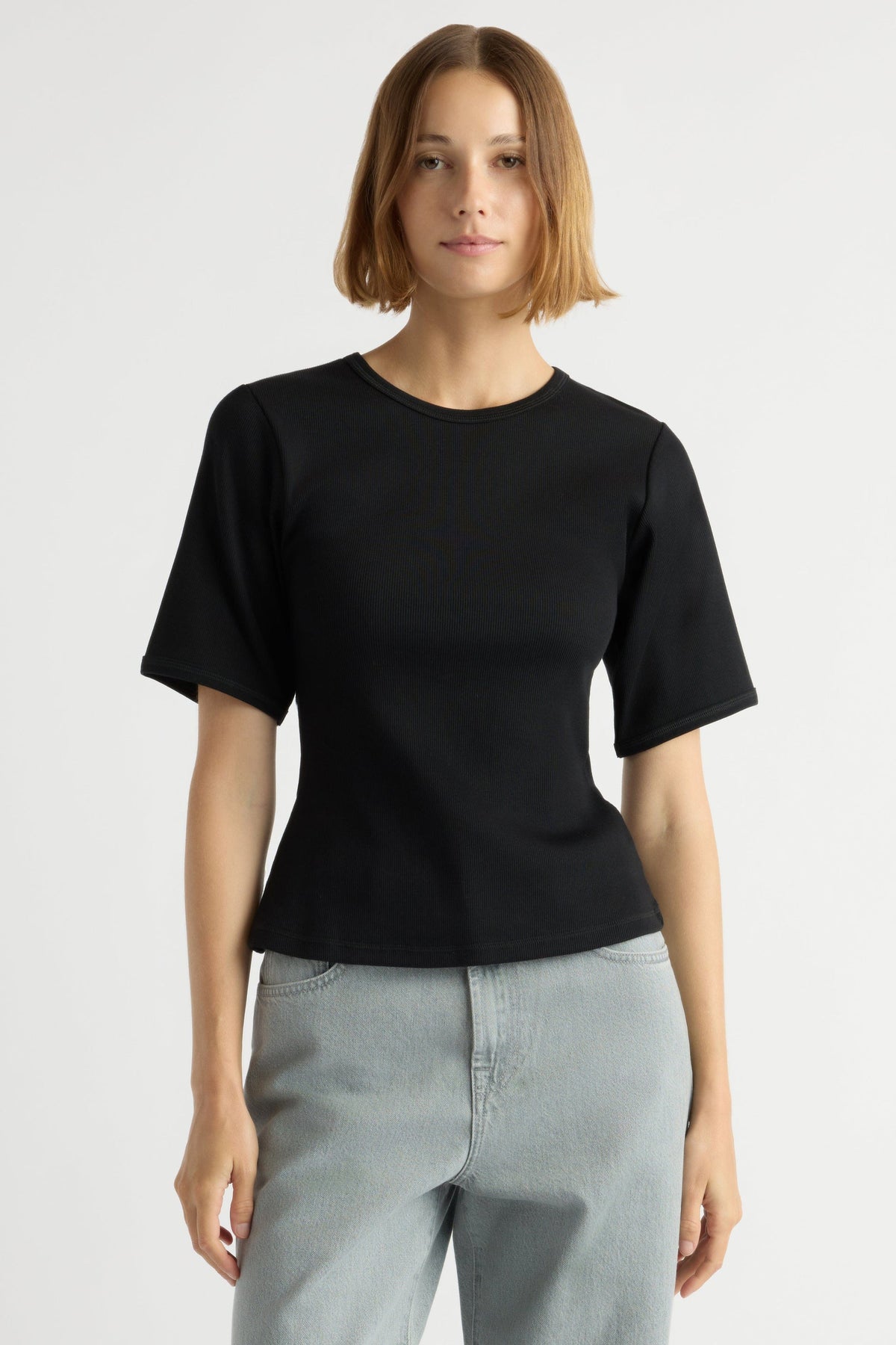 REANNE RIBBED SCULPTED TEE