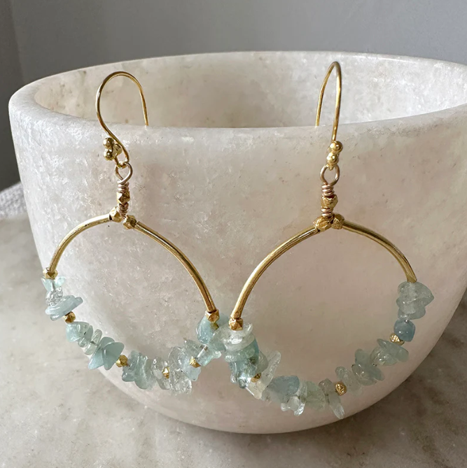 AQUAMARINE GV EARRINGS