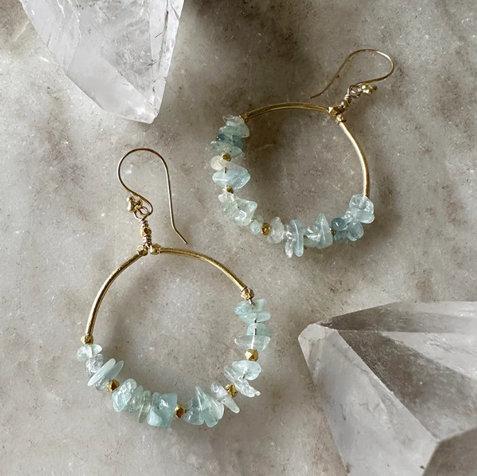 AQUAMARINE GV EARRINGS