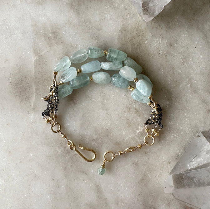 TRIPLE AQUAMARINE BRACELET