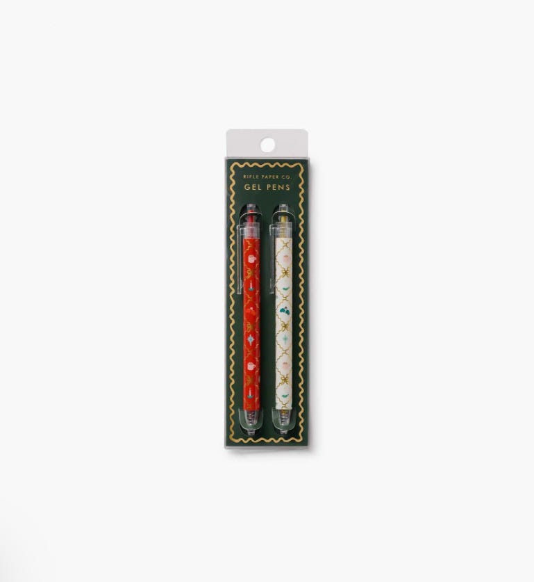 HOLIDAY ARGYLE GEL PEN SET