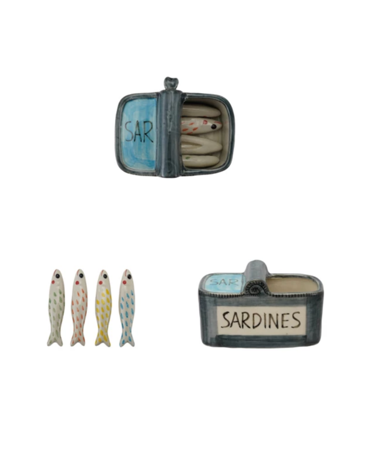 SARDINE CONTAINER W/UTENSIL RESTS