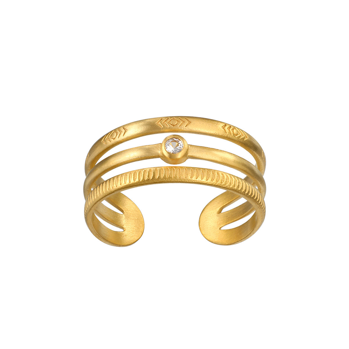 WHITE TOPAZ MULTI BAND RING