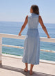 SEAMED SLEEVELESS MIDI DRESS