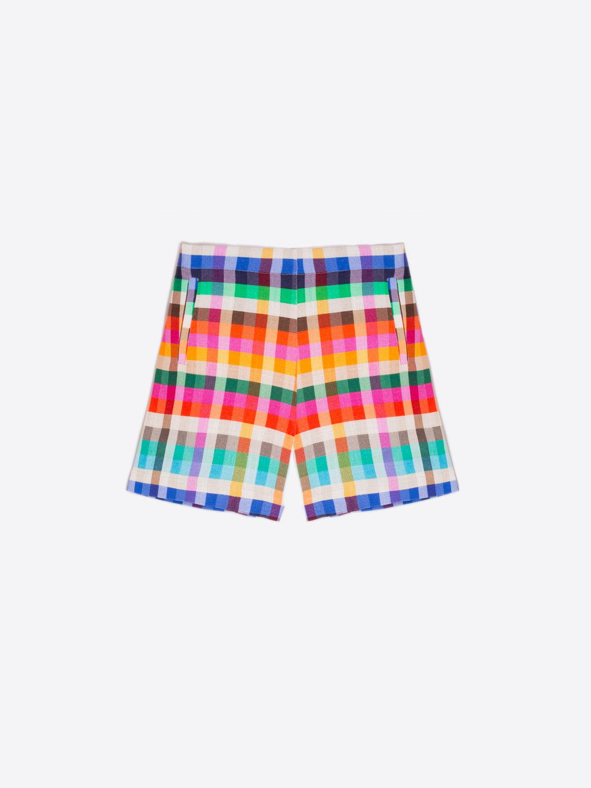 LINEN CHECK BERMUDA SHORT