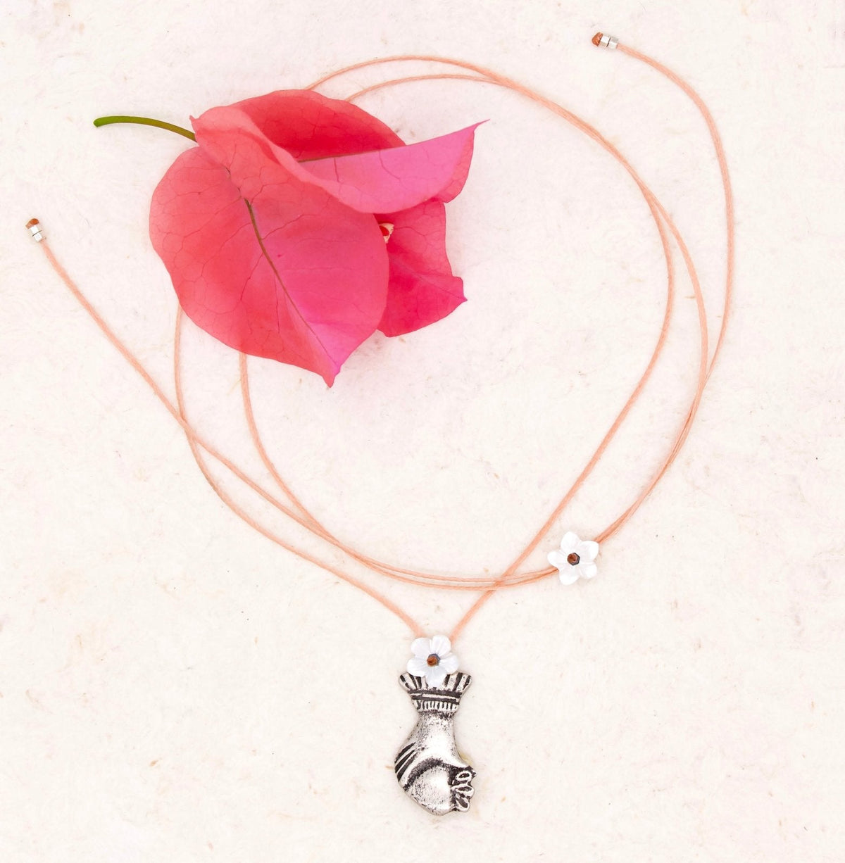 SILVER HEART MILAGRO NECKLACE