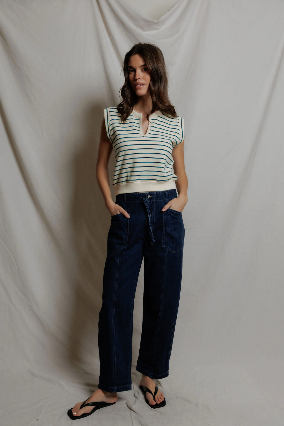 SLOANE FRENCH TERRY SPLIT TOP