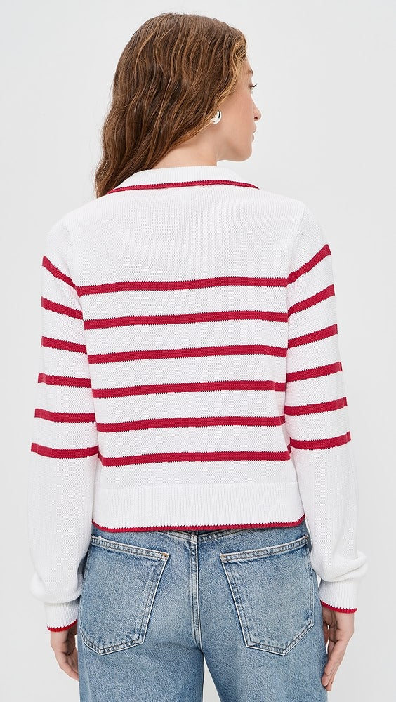 NICOLETTE STRIPE POLO SWEATER