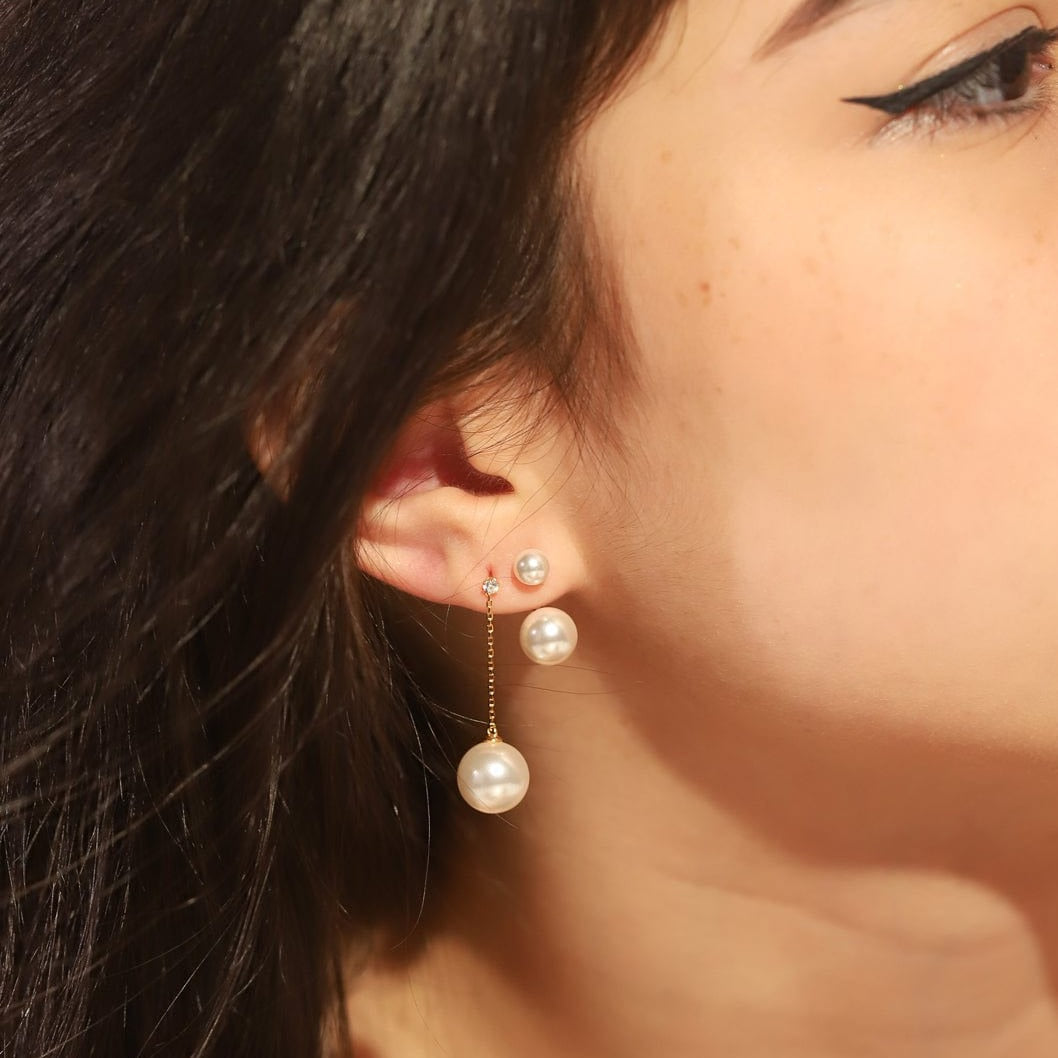 PEARL CHAIN CZ EARRING
