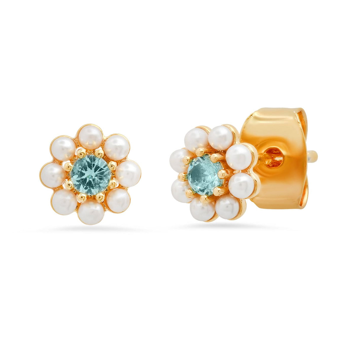 PEARL FLOWER STUDS