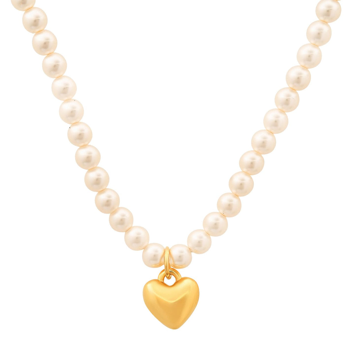 PEARL PUFF HEART NECKLACE