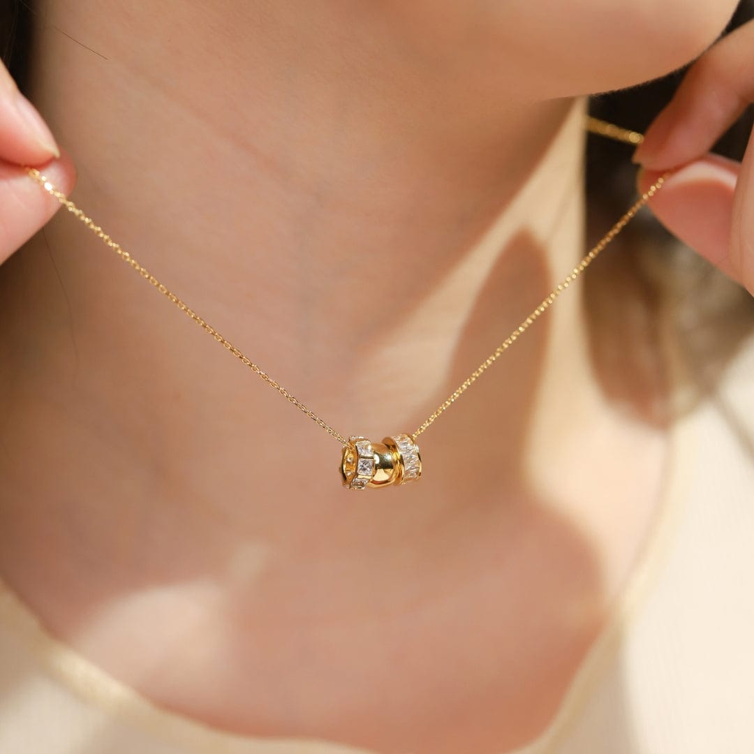 SIMPLE CHAIN NECKLACE W/ RONDELLS