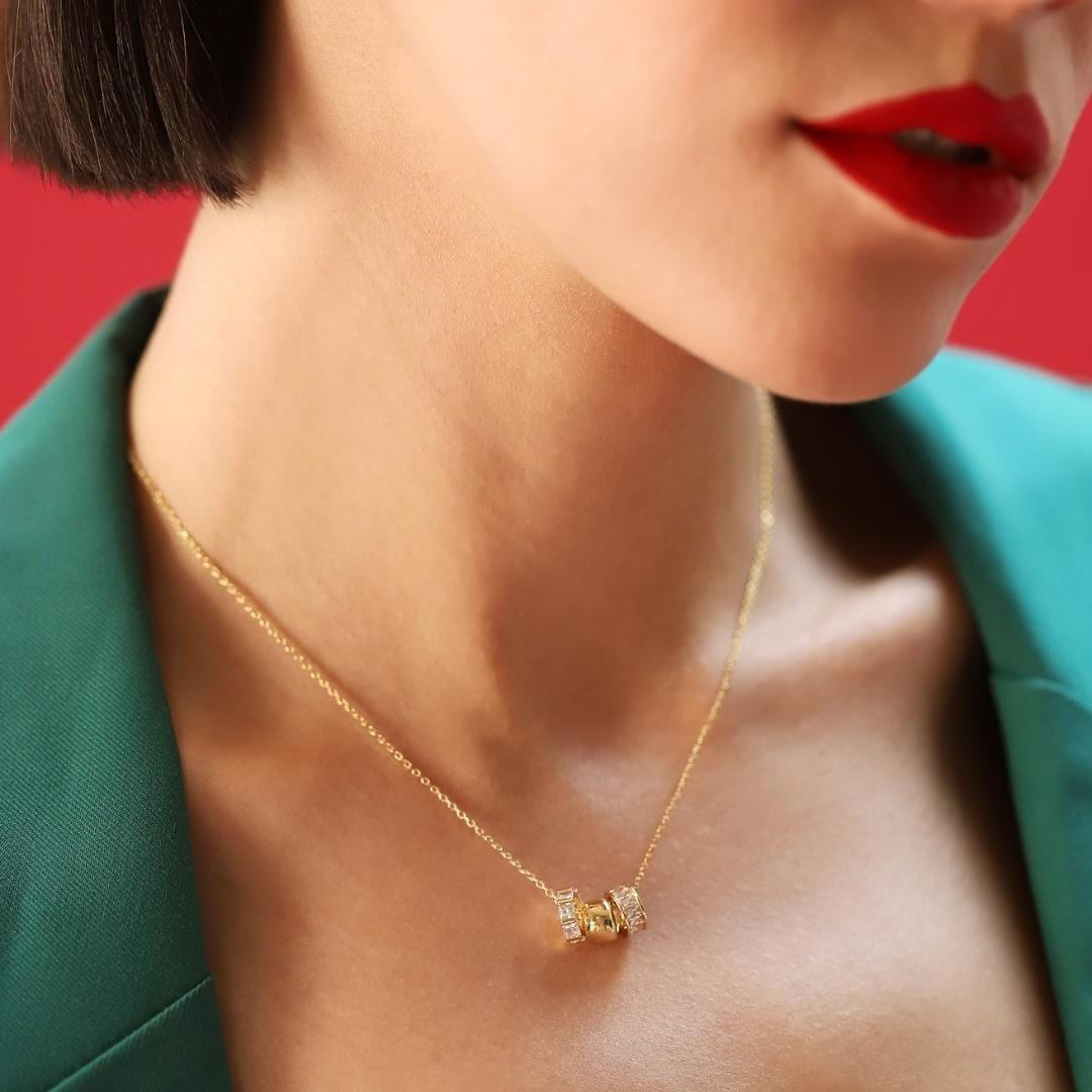 SIMPLE CHAIN NECKLACE W/ RONDELLS