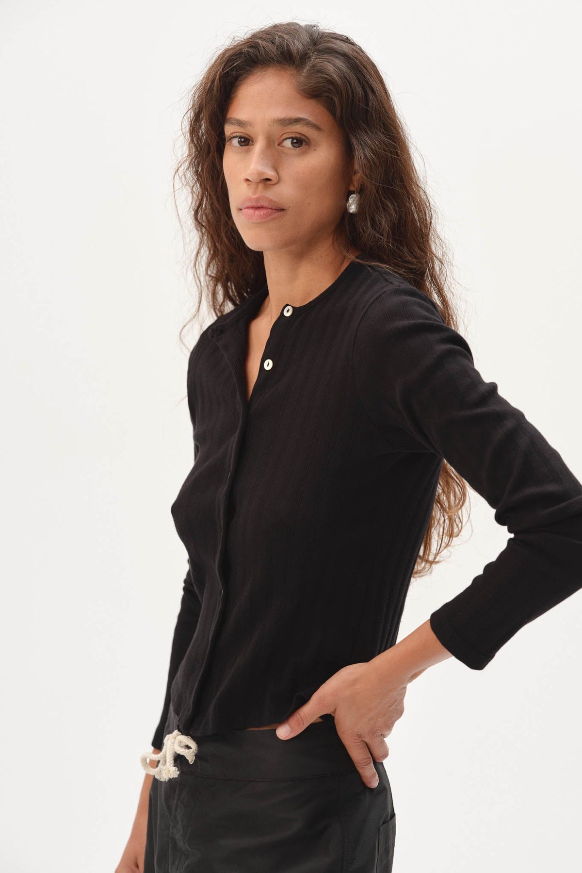 VARIED RIB CARDI