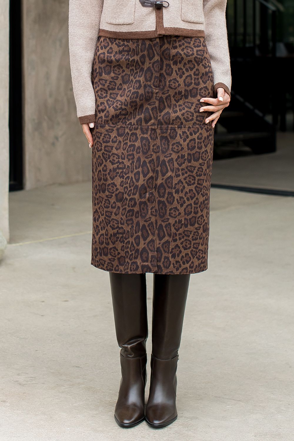 CHEETAH SUEDE SKIRT