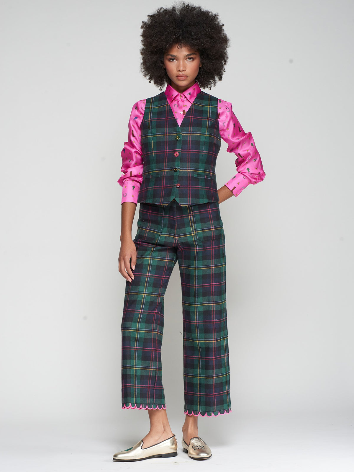 PLAID TROUSER