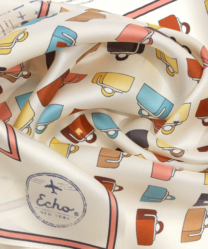 VINTAGE LUGGAGE SILK SQUARE