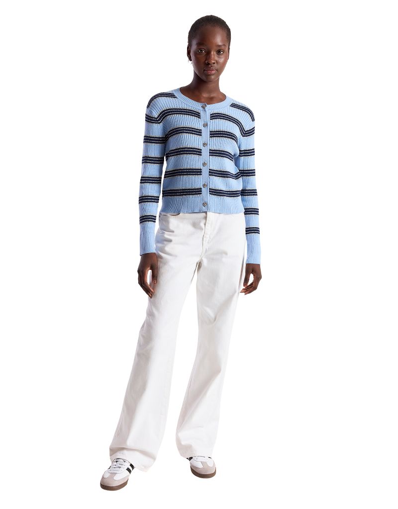 STRIPE RIB CARDI