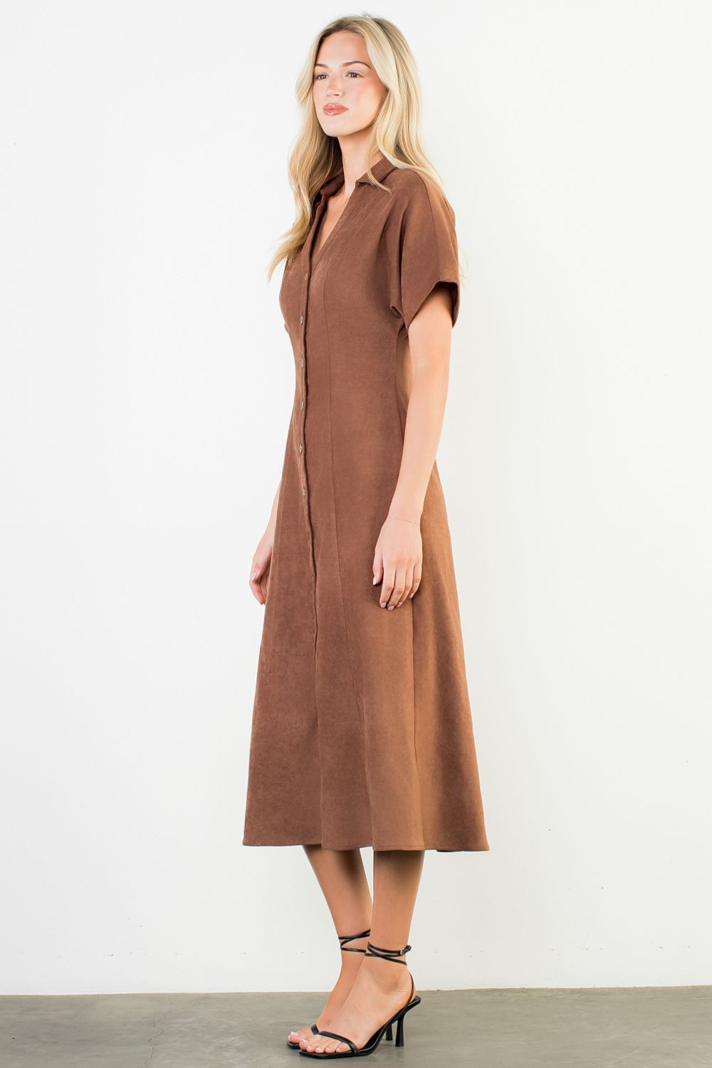 SUEDE MAXI DRESS