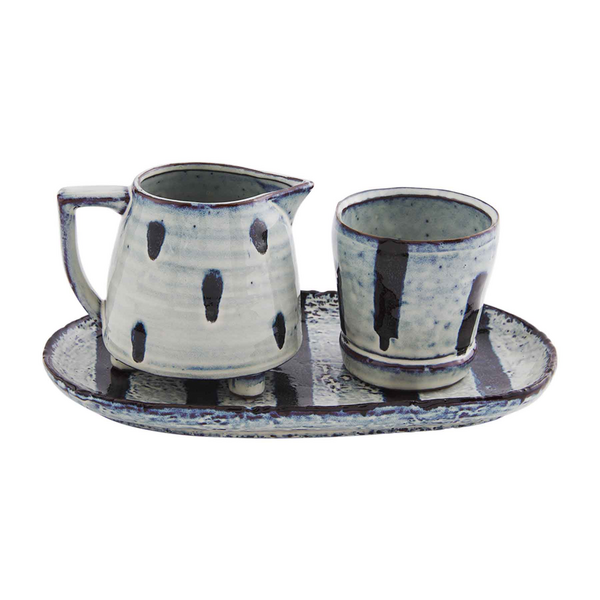 BLK &amp; WHT SUGAR/CREAMER SET