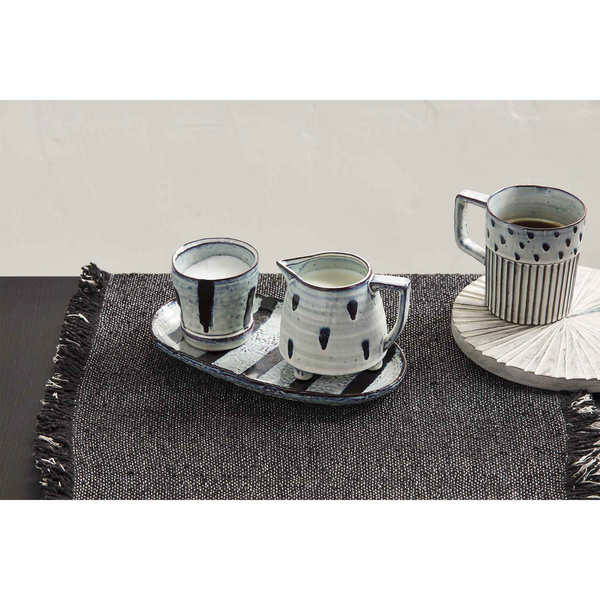 BLK &amp; WHT SUGAR/CREAMER SET