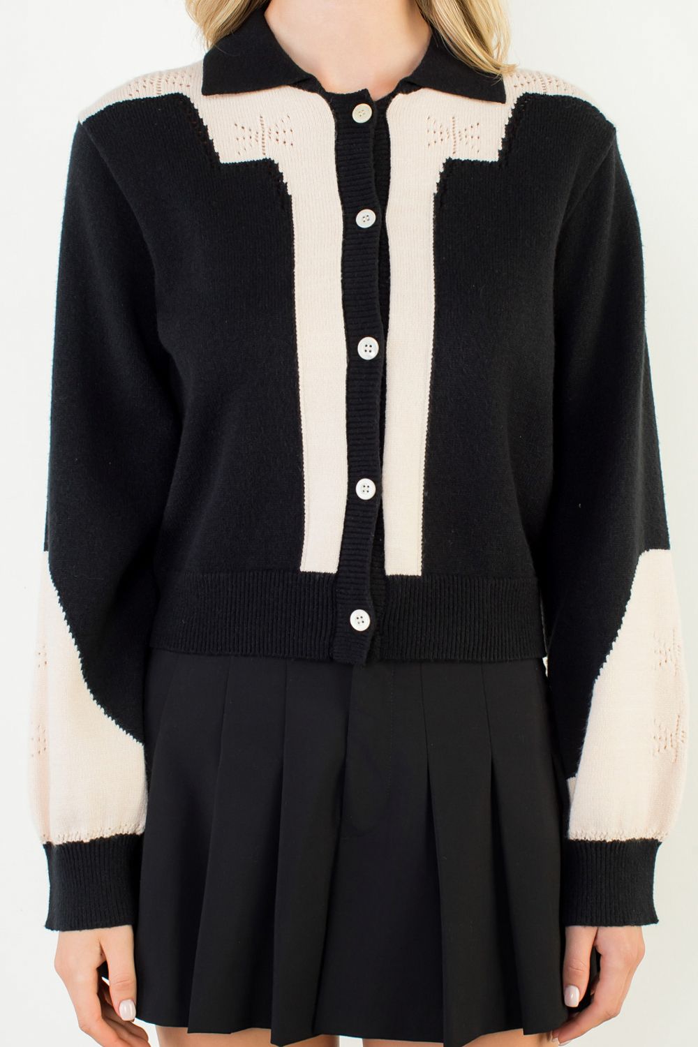 COLORBLOCKED KNIT TOP