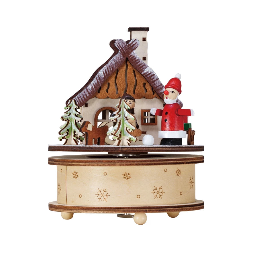 SANTA&#39;S COTTAGE MUSIC BOX