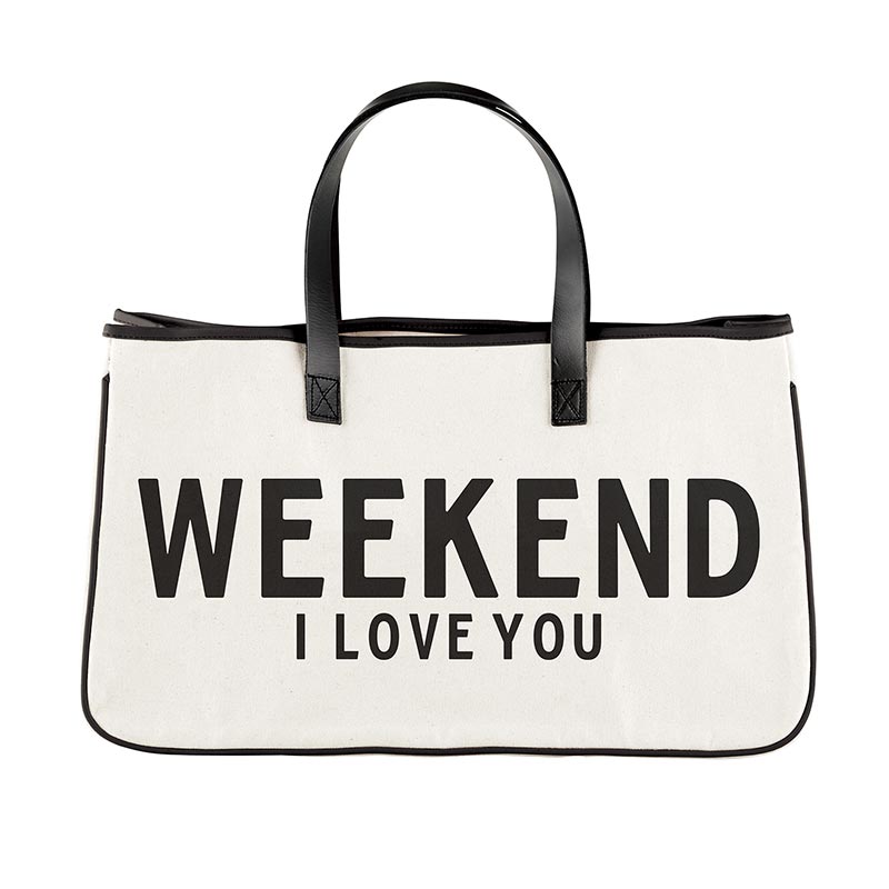 WEEKEND I LOVE YOU CANVAS TOTE