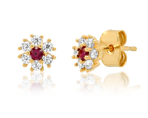 MINI PAVE FLOWER STUD