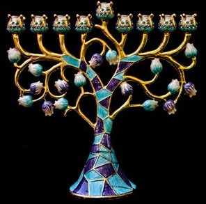 MENORAH JEWELED TREE 6.25&quot;